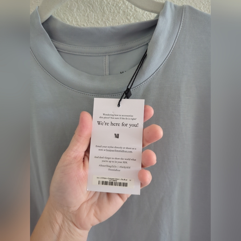 NEW MM Lafleur Light Blue The Lou Dress in Pima Cotton Size XLarge,med - Picture 9 of 11